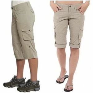 KUHL Womens‎ Khaki Cargo Capri Convertiblei Pants/Shorts Outdoor Hiking Size 6